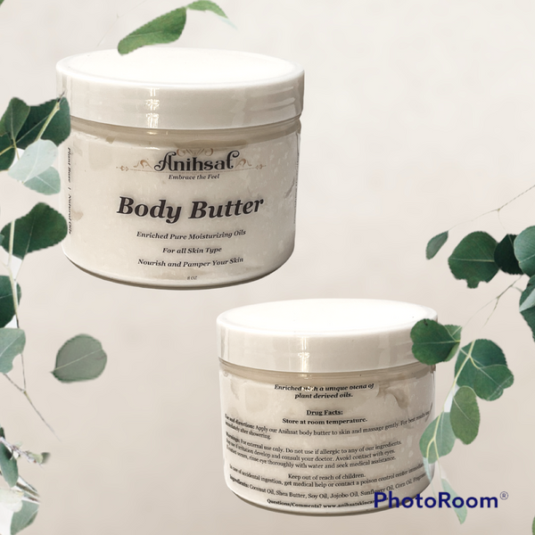 Anihsat Body Butter - ultra moisturizing butter packed with all natural oils absorbs quickly